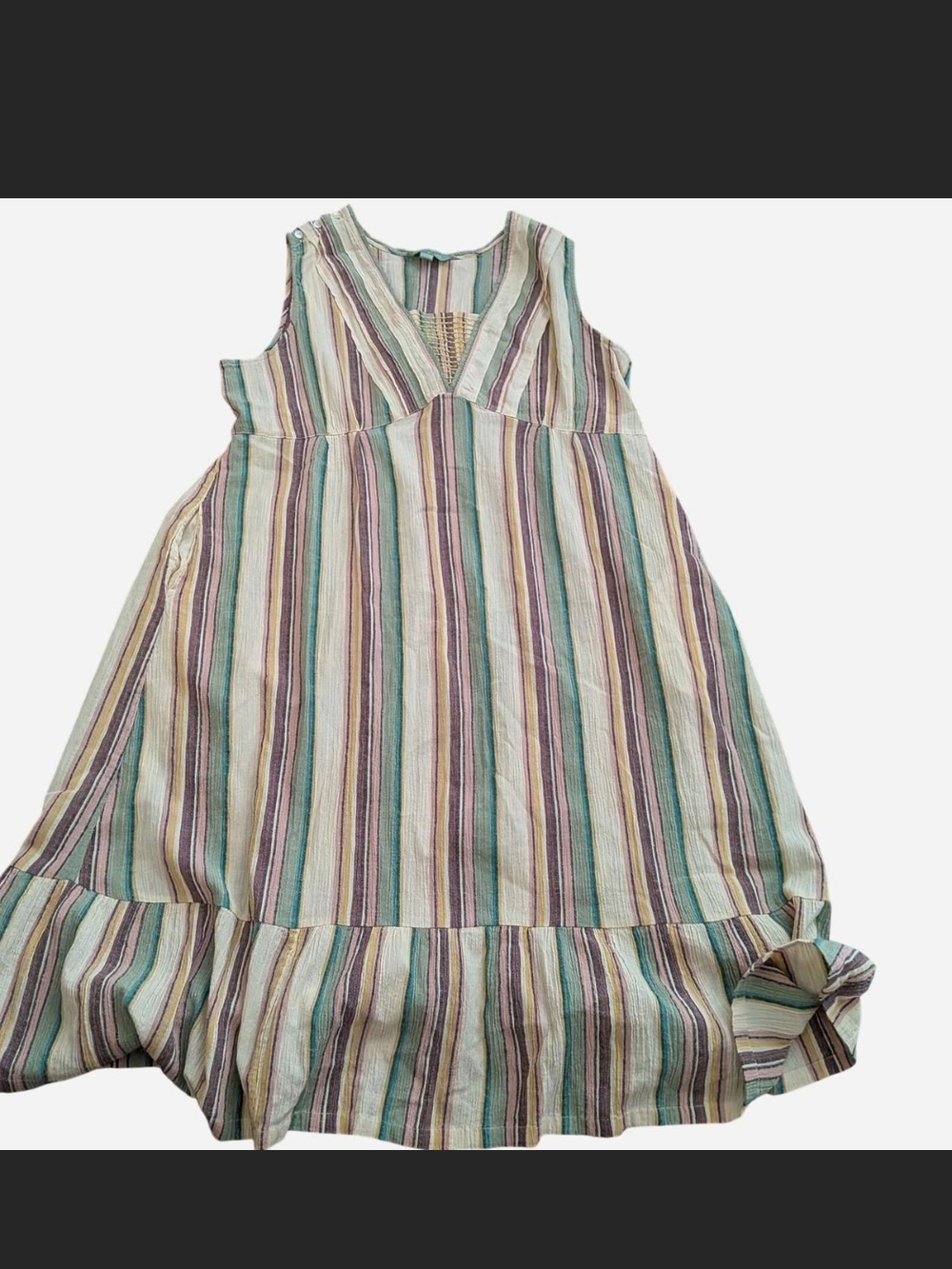 April Cornell Multicolor Striped Sleeveless Dress, XXL